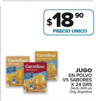Carrefour Maxi Jugo en polvo vs sabores oferta