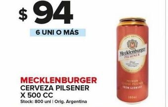 Carrefour Maxi Cerveza pilsener mecklenburger oferta