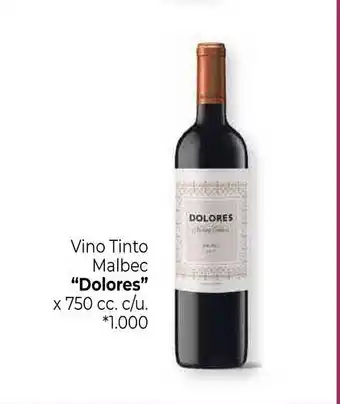 La Anonima Dolores Vino Tinto Malbec x 750cc oferta