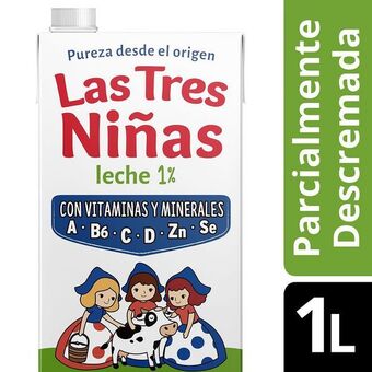 Coto Leche parcialmente descremada 1% tres niñas ttb 1 ltr oferta