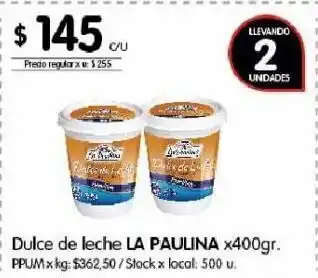 Disco La Paulina Dulce de Leche x 400 gr oferta