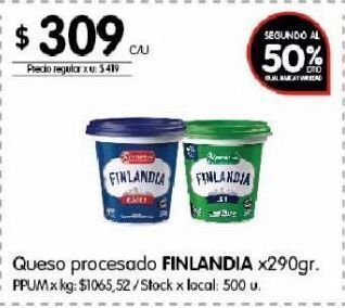 Disco Finlandia Queso Procesado x 290 gr oferta