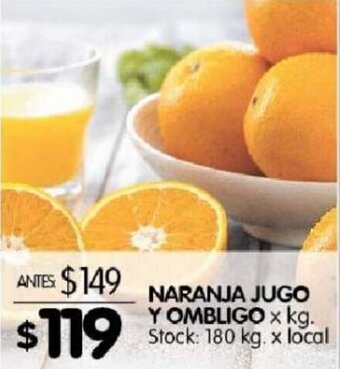 Disco Naranja Jugo y Ombligo x kg. oferta