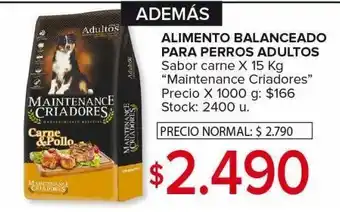 Carrefour Maxi Alimento para perros adultos maintenance criadores x 15 kg oferta