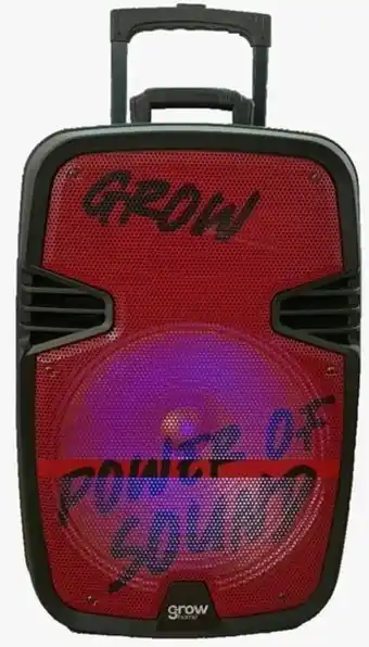Parlante grow bluetooth fm usb c/remoto y mic luz rgb gr15