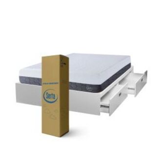 Sommier Center Combo jgo colchon serta box visco (140x190x24) + cama cajón blanca (140x190) oferta