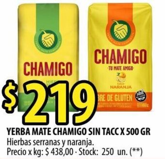 Punto Mayorista Yerba Mate Chamigo Sin Tacc x 500 gr oferta