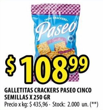 Punto Mayorista Paseo Galletitas Crackers Cinco Semillas x 250 gr oferta