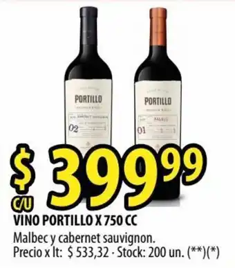 Punto Mayorista Portillo Vino x 750 cc oferta