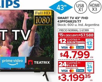 Carrefour Maxi Smart tv philips 43" oferta