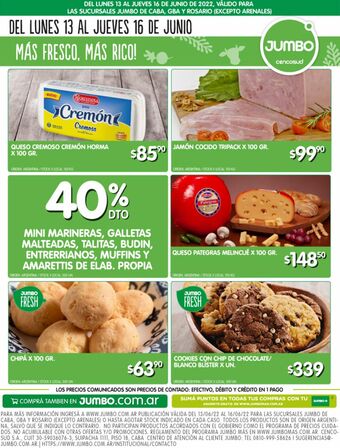 Jumbo Queso cremoso cremón x 100g oferta