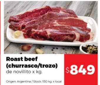 Disco Roast beef (churrasco/trozo) x kg oferta