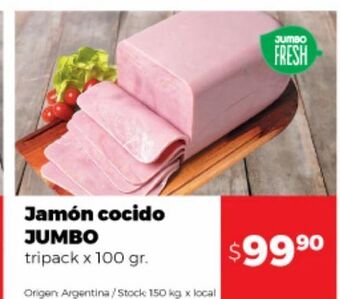Disco Jamón cocido jumbo tripack x 100gr oferta
