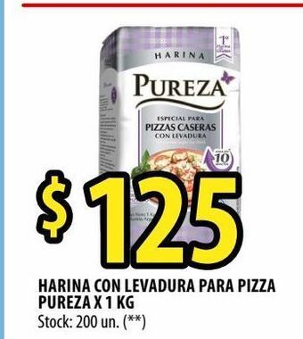 Harina con levadura para pizza pureza x 1 kg