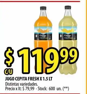 Punto Mayorista Jugo cepita fresh x 1.5 lt distintas variedades oferta