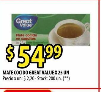 Punto Mayorista Mate cocido great value x 25 un oferta