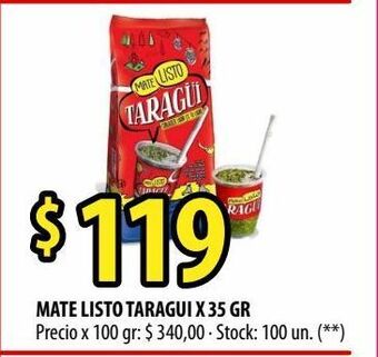 Punto Mayorista Mate listo taragui x 35 gr oferta