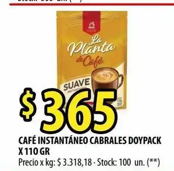 Punto Mayorista Café instantáneo cabrales doypack x 11o gr oferta