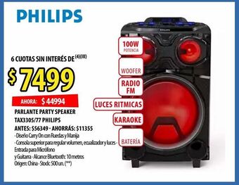 Punto Mayorista Parlante party speaker tax3305/77 philips oferta