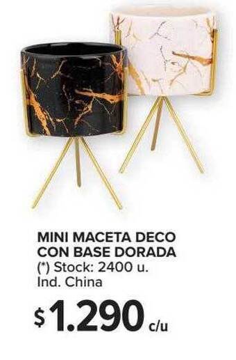 Carrefour Mini Maceta Deco Con Base Dorada oferta
