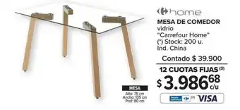 Carrefour Home Mesa De Comedor Vidrio oferta