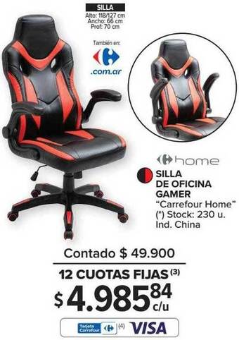 Carrefour Silla De Oficina Gamer oferta