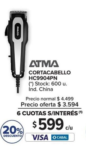 Carrefour Atma Cortacabello HC9904PN oferta