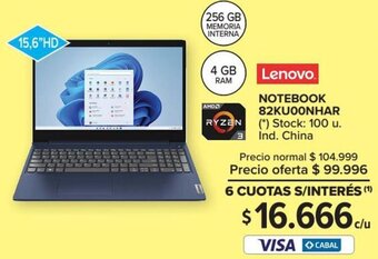 Carrefour Lenovo Notebook 82KU00NHAR oferta