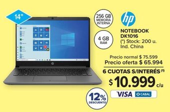 Carrefour HP Notebook DK1016 oferta