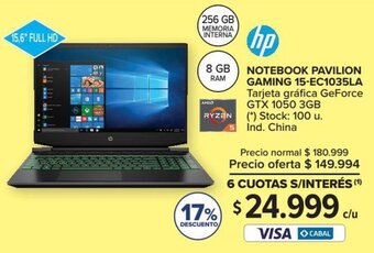 Carrefour HP Notebook Pavilion Gaming 15-EC1035LA oferta