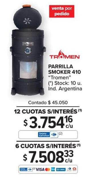 Carrefour Tromen Parrilla Smoker 410 oferta