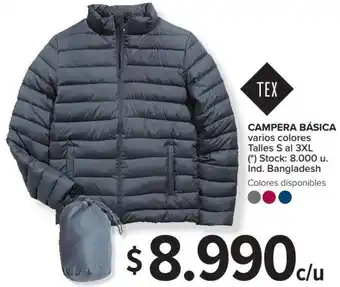 Carrefour Tex Campera Básica Varios Colores Talles S al 3XL oferta