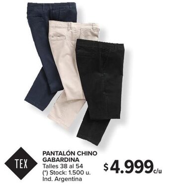 Carrefour Pantalón Chino Gabardina Talles 38 al 54 oferta