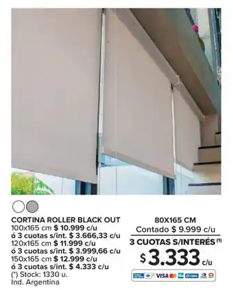 Carrefour Cortina Roller Black Out 80 x 165 cm oferta