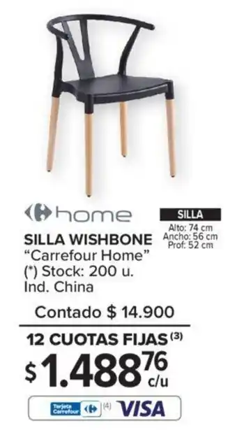 Carrefour Carrefour Home Silla Wishbone oferta