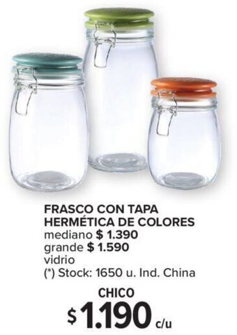 Carrefour Frasco Con Tapa Hermética de Colores oferta