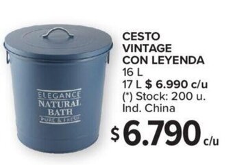 Carrefour Cesto Vintage Con Leyenda 16 L oferta