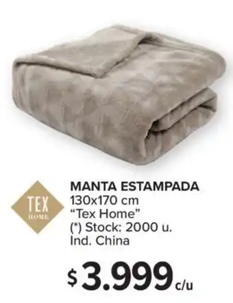 Carrefour Tex Home Manta Estampada 130 x 170 cm oferta