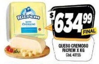 Supermercados Yaguar Ricrem Queso Cremoso x kg oferta