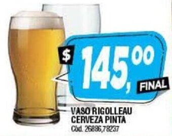 Supermercados Yaguar Vaso Rigolleau Cerveza Pinta oferta