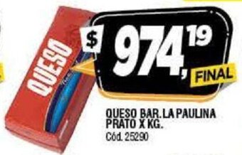 Supermercados Yaguar La Paulina Queso Bar. Prato x kg oferta