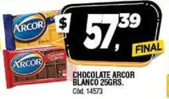 Supermercados Yaguar Arcor Chocolate Blanco 25 grs oferta