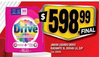 Supermercados Yaguar Drive Jabon Liquido Radiante 3L. Rosas LIL.D/P oferta