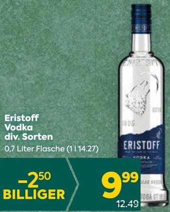 Billa Eristoff Vodka 0,7 Liter Angebot