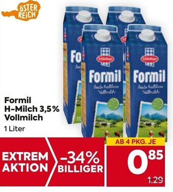 Billa Formil H-Milch 3,5% Vollmilch 1 Liter Angebot