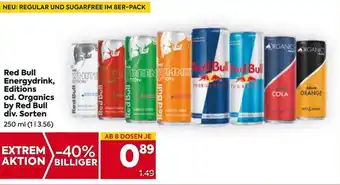 Billa Red Bull Energy Drink, Editions od. Organics by Red Bull 250 ml Angebot
