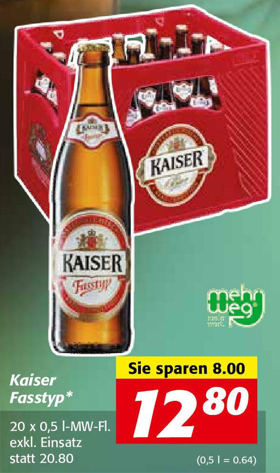 Kaiser Fasstyp 20x0,5 l Angebot bei Nah&Frisch