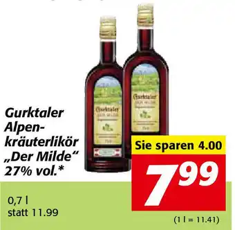 Nah&Frisch Gurktaler Alpen Kräuterlikör Der Milde 0,7 l Angebot