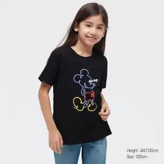 UNIQLO Kids mickey stands ut graphic t-shirt Angebot