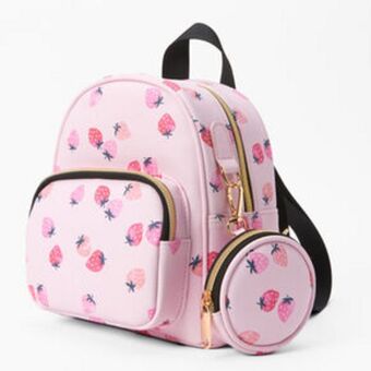Claire's Mini backpack - pink strawberry Angebot